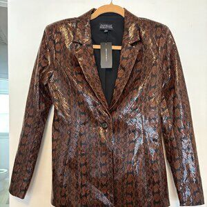 DANIELLE BERNSTEIN Womens Faux-Snakeskin Jacket